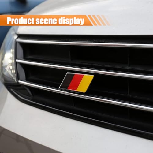 Image of Front & Tailgate 3D Germany Flag Grille Emblem Badge - Car Front Grill Badge Sign Emblem, Auto Bumper Fenders Decoration Sticker Decals Car Body Exterior Decor Accessories (Germany Flag)