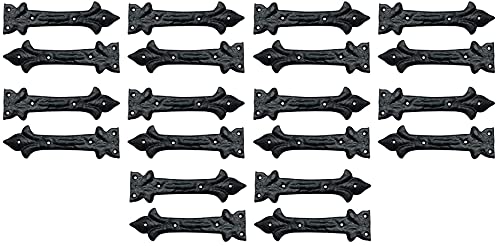 Image of Adonai Hardware Adonijah Aluminium Strap False or Faux or Dummy Hinge Front (6.5 inch x 20 Pack, Matte Black) for Barn Doors, Gates, Kitchen Cabinets, Wooden Box, Furniture, Cedar Chest, Trunks, Sheds