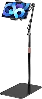 Tablet Bodenständer mit Verstellbarem Faltbarem Arm,Universal Handy und Tablet-Bodenständer 360 Grad drehbar Tablettenhalter für 4.7-13 Zoll Pro 10.5/9.7/12.9, iPad Air, Mini 2/3/4