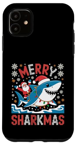 Merry Sharkmas AO[Z[^[ T^ CfBO V[N Cgt X}zP[X iPhone 11 p