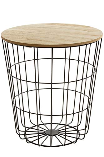 elbmöbel Beistelltisch Couchtisch Metall Korb Modern (schwarz,...