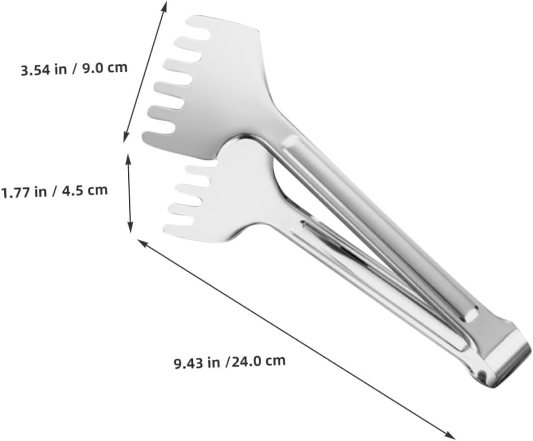 OUNONA Multi-function Kitchen Tongs Salad Tong Stainless Steel Material for Buffet Cooking