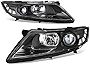 Auto Dynasty Factory Style Projector Headlight Lamps Compatible with Optima 2011-2013, Driver and Passenger Side, Black Housing Clear Corner