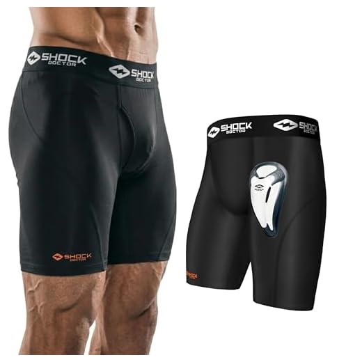 Shock Doctor Men's Core Compression Short with Bio-Flex Cup - Adult - Large - Black