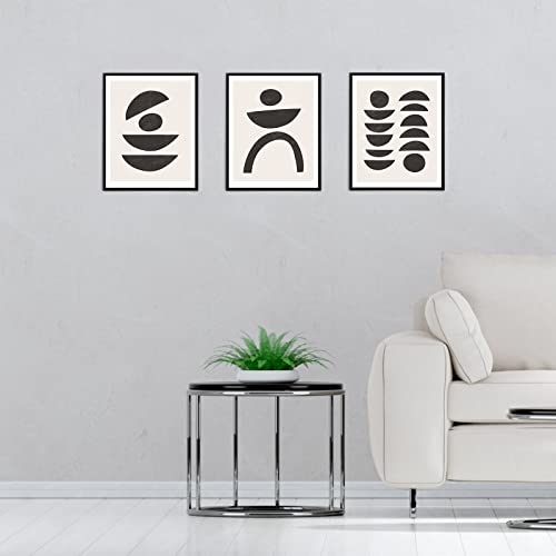 Gulethun Canvas Wall Art Abstract Painting Poster, Modern Half Moon Picture Personalized Art Painting Posters Artwork Color For Picture Framed Wall Art Hanging Pictures 12"X16" 3 Pieces #TOP2