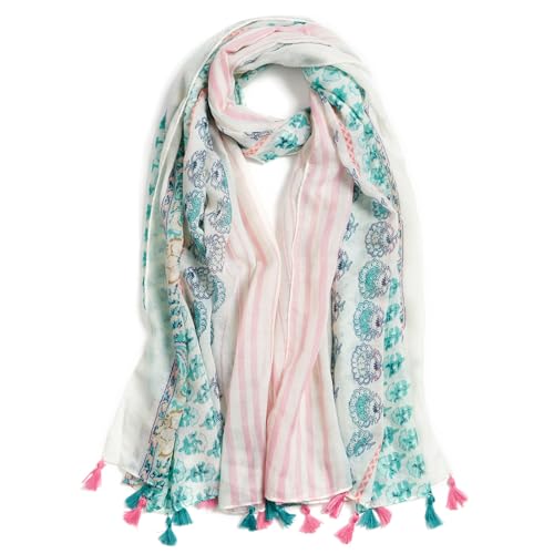 Écharpe pour femme imprimé floral léopard douce et légère avec franges