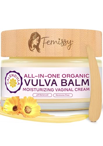 Vulva Balm (Calendula w/o Mint, 2oz) – All-in-One Organic Vaginal Moisturizer Cream with 11 Botanicals – Menopause & Incontinence Care Cream for Intimate Skin – Soothes Redness, Dryness & Irritation