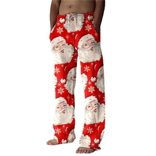 Pantalon de loisirs de Noël pour homme en tissu extensible et confortable coupe droite