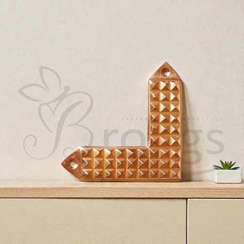 Image of Vastu Copper L Shape Pyramid Strip |Size-3.5Inch |Weight- 112gm Approx | Vastu Remedy Tool |Angle Strip with Pyramid Design for Correcting Corner | Home & Spritual Decor | Pack of 1