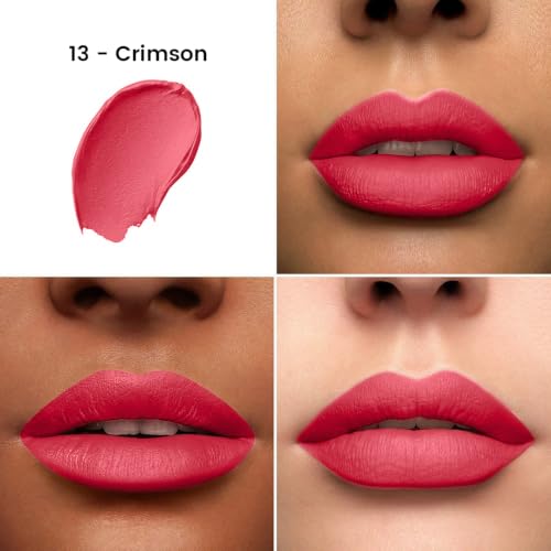 Image of Colors Queen Hold Up Full Day Non-Transfer Matte Lipstick | Long Lasting and Weightless Formula | Intense Color Pay Off | Waterproof Lipstick for Women (113 - Crimson, 4g)
