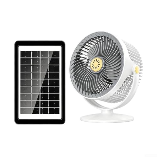 Linterna LED con 5 modos de batería, ventilador solar y 3000 mAh en gris 8