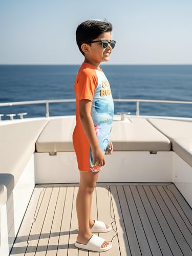 Image of KiddoPanti Boys & Girls Half Sleeve Mid Thigh Length Swim Suit