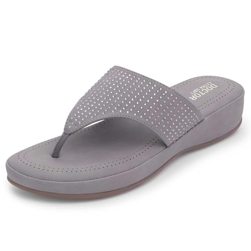 Image of DOCTOR EXTRA SOFT Women's Fashionable Stylish Orthopedic Memory Foam Thong Slippers /Flip Flops|Comfortable & Lightweight|Breathable & Anti-Slip| Casual Slip-on Sandals for Ladies /GirlsD-626