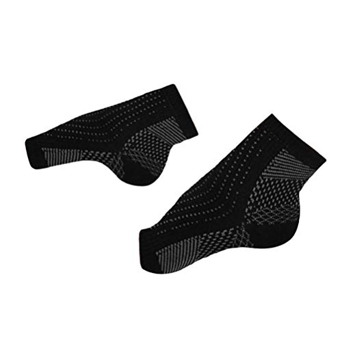 Heallily Meias para fascite plantar, 2 pares de meias de compressão com suporte de arco e elástico r