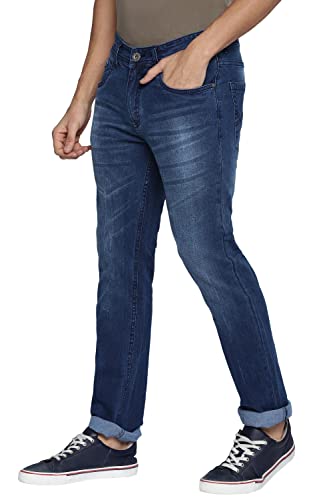 Image of Allen Cooper Slim Mid Rise Stretchable Denim Jeans for Men