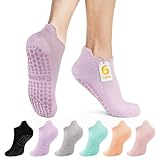 Eessmo 6 pares de calcetines de agarre para mujer,