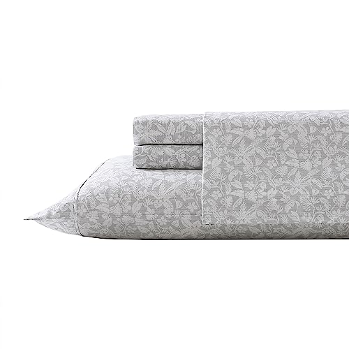 Image of Tommy Bahama- Queen Sheet Set, Cotton Percale Bedding Set, Crisp & Cool, Stylish Bedding Set (Koya Bay Grey, Queen)