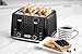 Linsar - 4 Slice Toaster - Unique Curved Texture - Defrost, Reheat, Cancel Functions - 7 Browning Levels, Wide Slots, Removable Crumb Tray - Automatic Switch Off - 1600 Watt (Black)