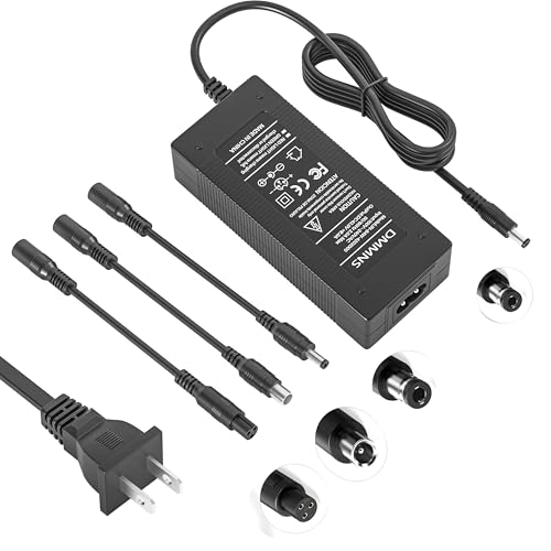 DMMNS 42V 2A Charger with 4 Tips (5.5x2.1/5.5x2.5/8mm 3-Prong/RCA) Compatible with Hiboy,Gotrax,Swagtron Universal for 36V/42V Scooter Battery