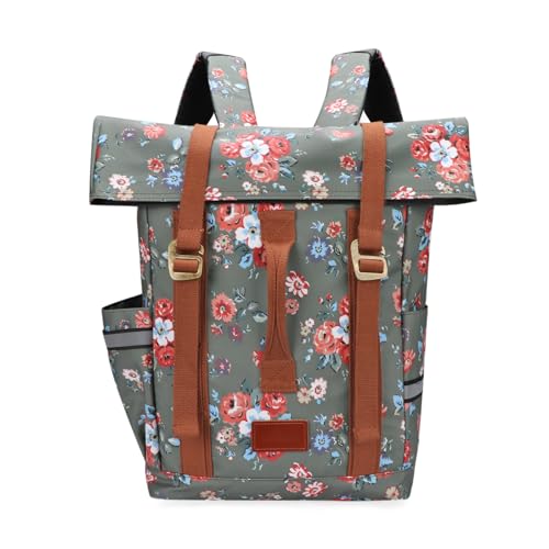 TOURBON Canvas Pannier Backpack Bike Rear Rack Bag Bicycle Side