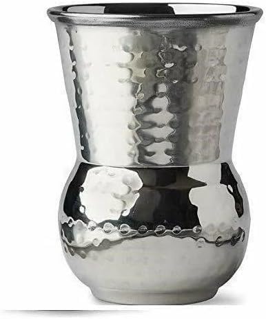 HRS India Moroccan Stainless Steel Hammered Tumbler Water Drinking Cup Mughlai Glass,12.7 oz (375ML), Set Of 4