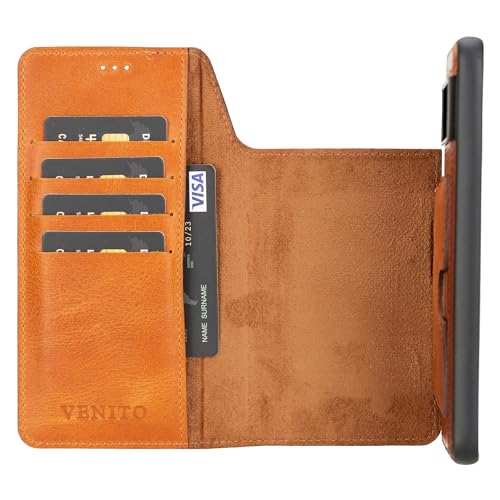 Venito Florence-Flex Leather Case Compatible with Google Pixel 8 Pro Wallet Case - Non-Magnetic Detachable Wallet Case for Pixel 8 Pro (6.7 inches) (Antique Brown)