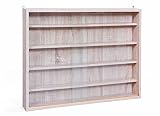 Inter Link - Sammlervitrine - Hängevitrine - Wandregal - Glasvitrine - Wandvitrine - Hängeregal - Schaukasten - MDF - Sonoma Eiche Nachbildung (80x60x9.5 cm) Collectizioni