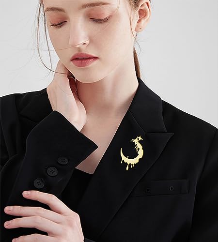 Image of Lava Moon Star Brooches Pins Delicate Minimalist Stars Teardrop Brooch Classic for Women Men Girls Dainty Elegant Lapel Pins Dress Suit Ceremony Clothes Accessories Jewelry Valentine's Day Christmas Birthday Gifts
