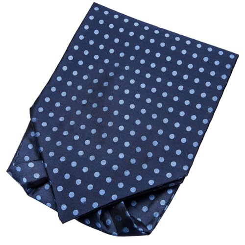 Image of Hi-Tie Silk Ascot for Men Self Tie Men's Cravat and Flower Lapel Pin Handkerchief Cufflinks Set for Wedding Party