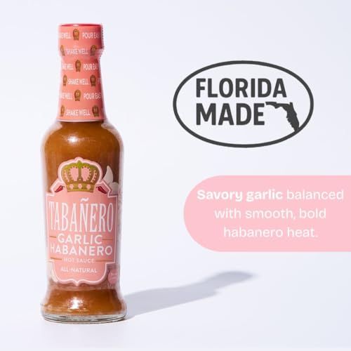 Image of Tabanero Garlic Habanero Hot Sauce, All Natural, Small Glass Bottle, 5 oz