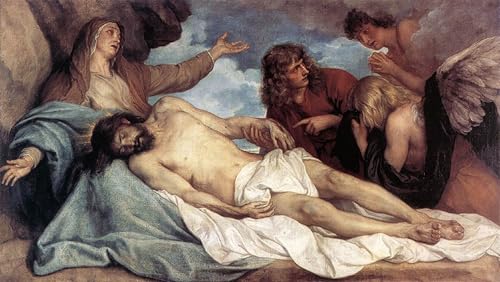 Prints toile peinture murale la Lamentation du Christ Antony Van Dyck affiche 60x90cm