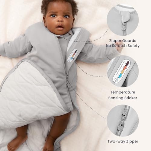 Image of Unisex Sleeping Bag for Babies and Toddlers 1.0 Tog Sleep Sack 6-18 Months, Newborn Sleep Sack, Wearable Blanket Baby, One Piece Long Sleeves, Gifts for Baby