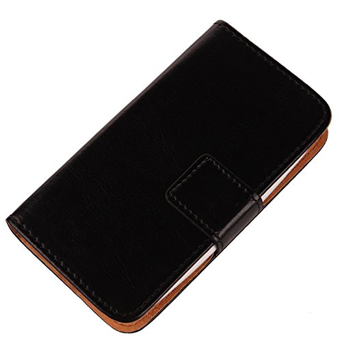 Gukas PU Etui Flip Case Housse Cuir Coque Cover Portefeuille Protection pour Wiko Iggy Noir