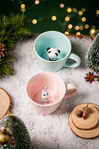 Image of DIHOclub Panda Ceramic Cup Hidden Animal Inside Mug (Blue)