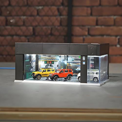 Image of Electric Car Garage Display Case with Voice Control, LED Lighting, Dustproof Design for Diecast Models