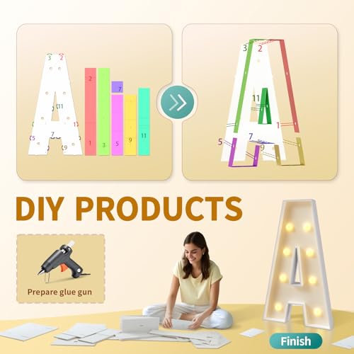 imprsv Marquee Light Up Letters, 3FT Mosaic Letters with Light for Baby Shower Graduation Party Decor, Large M for Engagement Wedding Party Decorations (Need to Assemble)