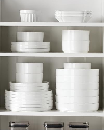 Miniatura 9 de Malacasa Vajilla Completa 6 Personas, 24 Piezas Juego De Platos Vajilla, Vajilla De Porcelana Blanca Con 6 Platos Llanos, Platos Postre, Platos Hondos, Platos Hondos Sopa, Serie Leah