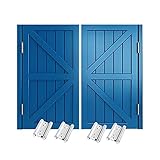 JIANFEI Schwenkbares Schwingtür, Massivholz Drinnen Gang Bar Toilette Privatsphäre Schutz Teilung, Automatische Schließung Zauntor Mit Metall Scharniere, Anpassbar (Color : Blue, Size : 100X120CM)