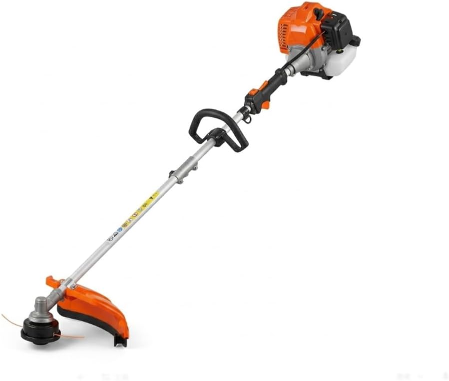 Weed Wacker Gas Powered 52cc 2-Stroke Brush Cutter and String Trimmer with 3-Teeth Blade, 2.2KW Gas Weed Eater with U-Handle for Thick Brush, Lawn and Garden Maintenance (Red)