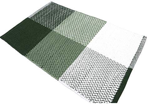 Arte Tappeti - Tapis Madrid en coton antidérapant, pour salle de bain et cuisine, 50 x 80 cm, 55 x 110 cm, 55 x 180 cm, 55 x 240 cm, différentes couleurs, lavable en machine à 30 °C 50x80cm vert Cover
