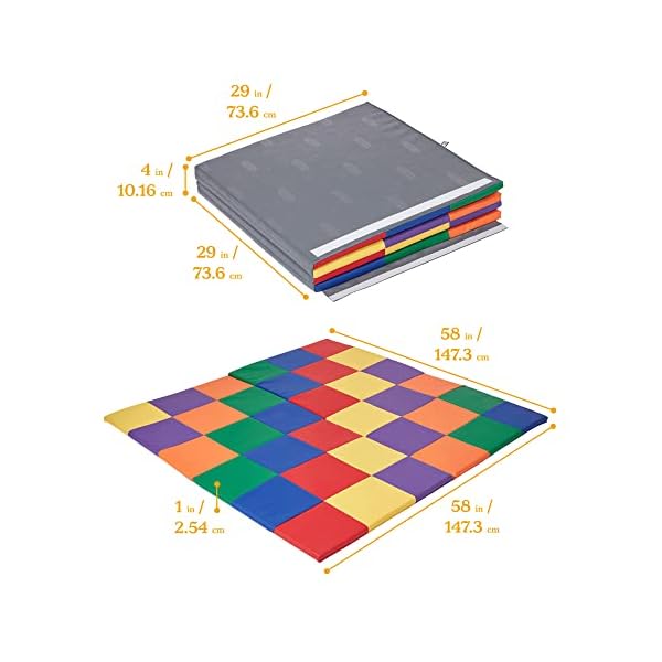 ECR4Kids Softzone Patchwork Spielmatte für Kleinkinder, Schaumstoff, 147,3 cm, quadratisch – Bild 3