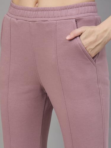 Image of 98 Degree North Women Flared Fleece Track Pants-GL1315-ALMOND