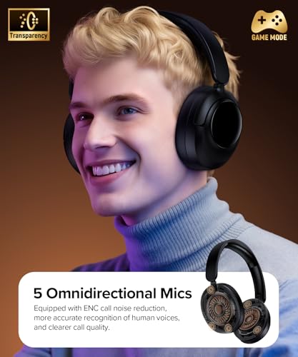 Image of Wireless Over-Ear Headphones with Deep Bass and Long Battery Life