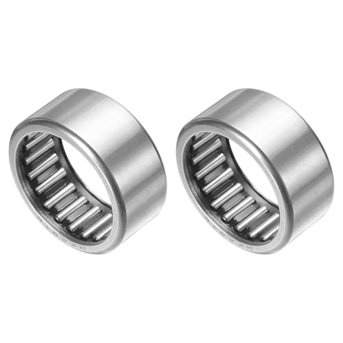 Image of sourcing map 2 Pcs Needle Roller Bearings, HK2816 Bore 28mm OD 35mm 16mm Width Steel Track Roller Bearings Open End for Mower, Lawn Tractor, Automotive