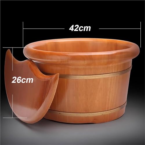 Spa de pies de madera de roble gruesa con tapa miniatura 7