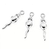 50pcs Charms Mouse 0.9x0.2 Inch (24x6mm) Antique Silver Color Pendant Charms for Jewelry Making DIY Jewelry Accessories