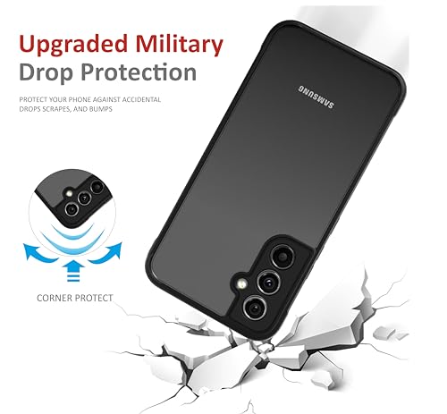 Image of Thermoplastic Polyurethane Case For Samsung Galaxy A34,[Anti-Yellowing Technology] [Military Grade Drop Protection] Shockproof Case Slim Hybrid Phone Case-Carbon Black