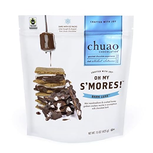 Chuao Chocolatier S'mores Bark Luxe Milk Chocolate | Gourmet Artisan European No Preservatives | For Gift Baskets Snacking| 15 oz