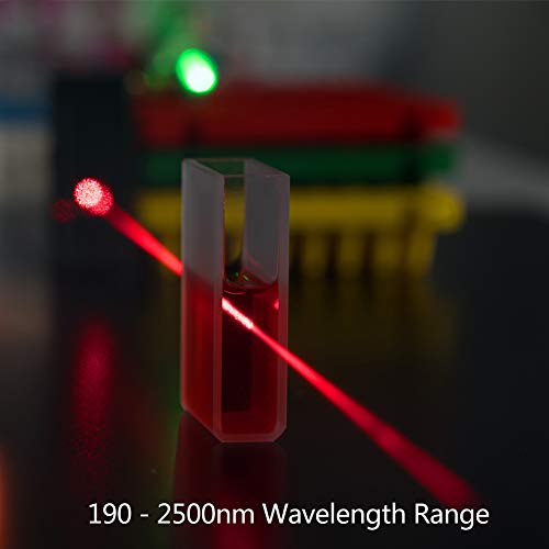 Sealable Quartz Cuvette (2 Pack) For Spectrophotometer - 10 Mm Light Path, 3.5 Ml Volume, 190-2500 Nm Wavelength Range, 2 Transparent Sides, Acid And Alkali Resistant #TOP3