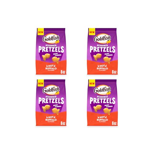 Goldfish Hot Buffalo Seasoned Pretzels, 8 Ounce Bag (Pack of 4)
